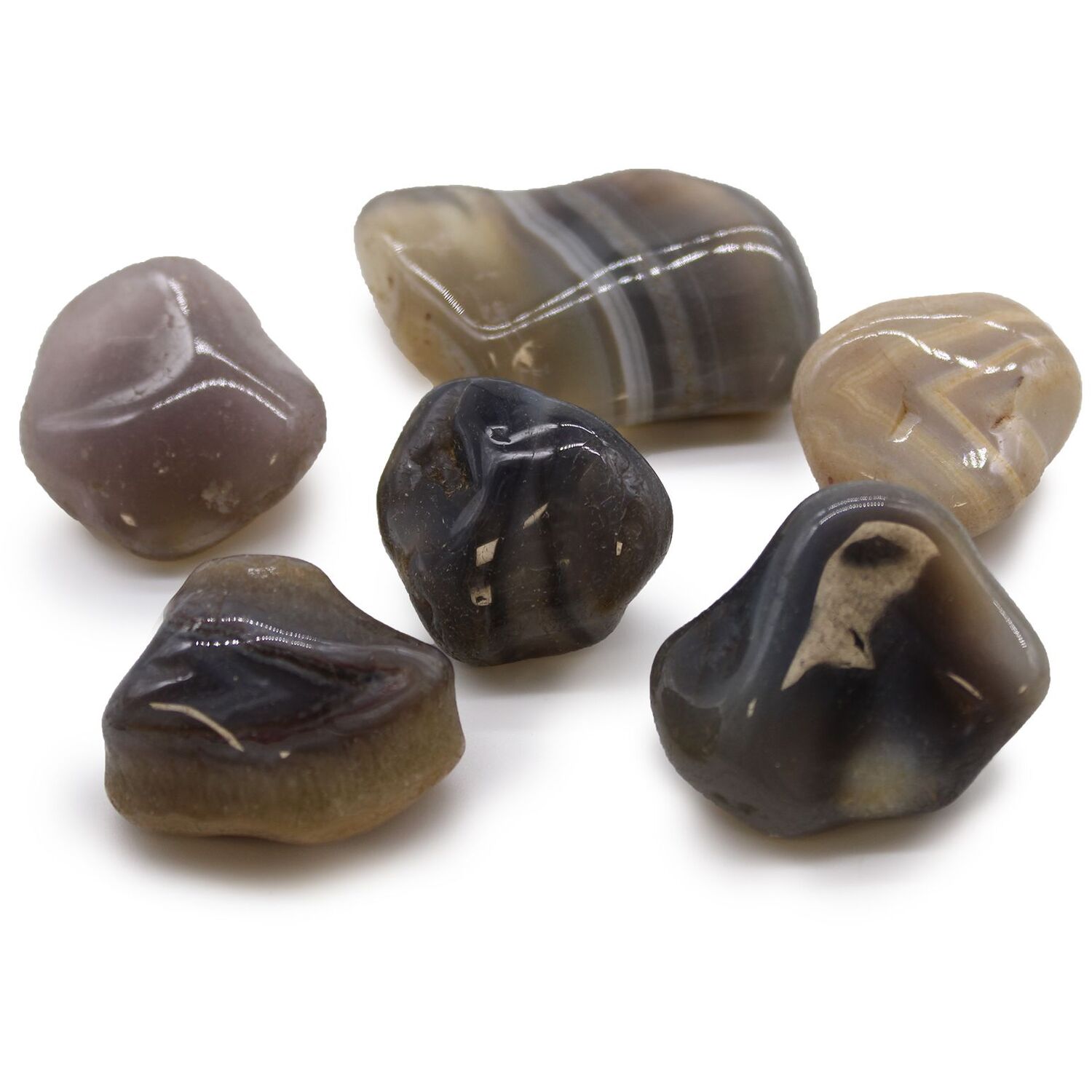 Large African Tumble Stones Botswana - Grey
