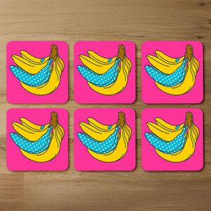 Pop art banana Designer Coaster Set