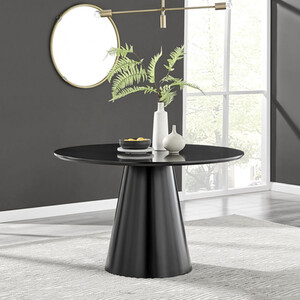 Palma Black Semi-Gloss Round Modern Kitchen Dining Table