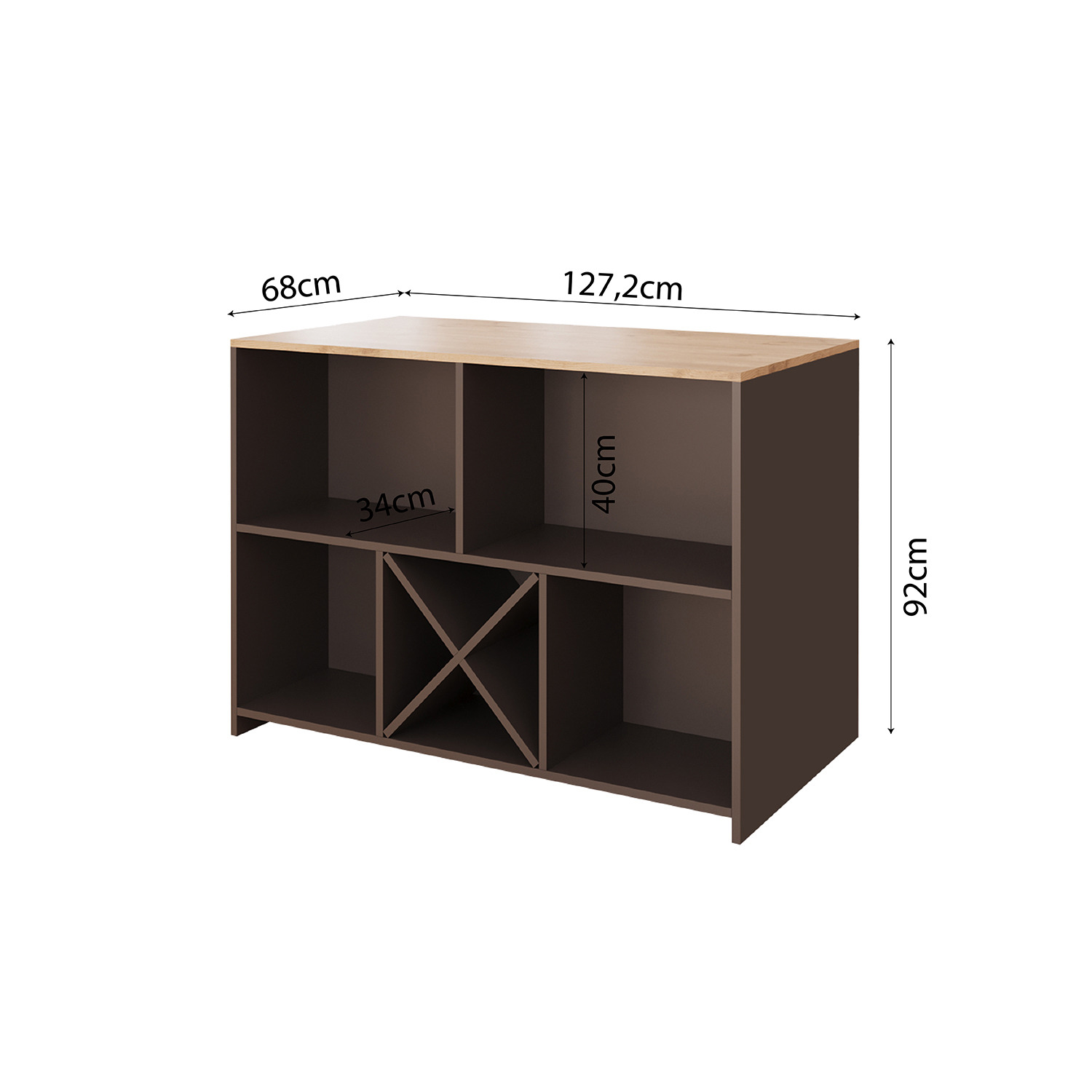 Monet Kitchen Island With Storage - Anthracite