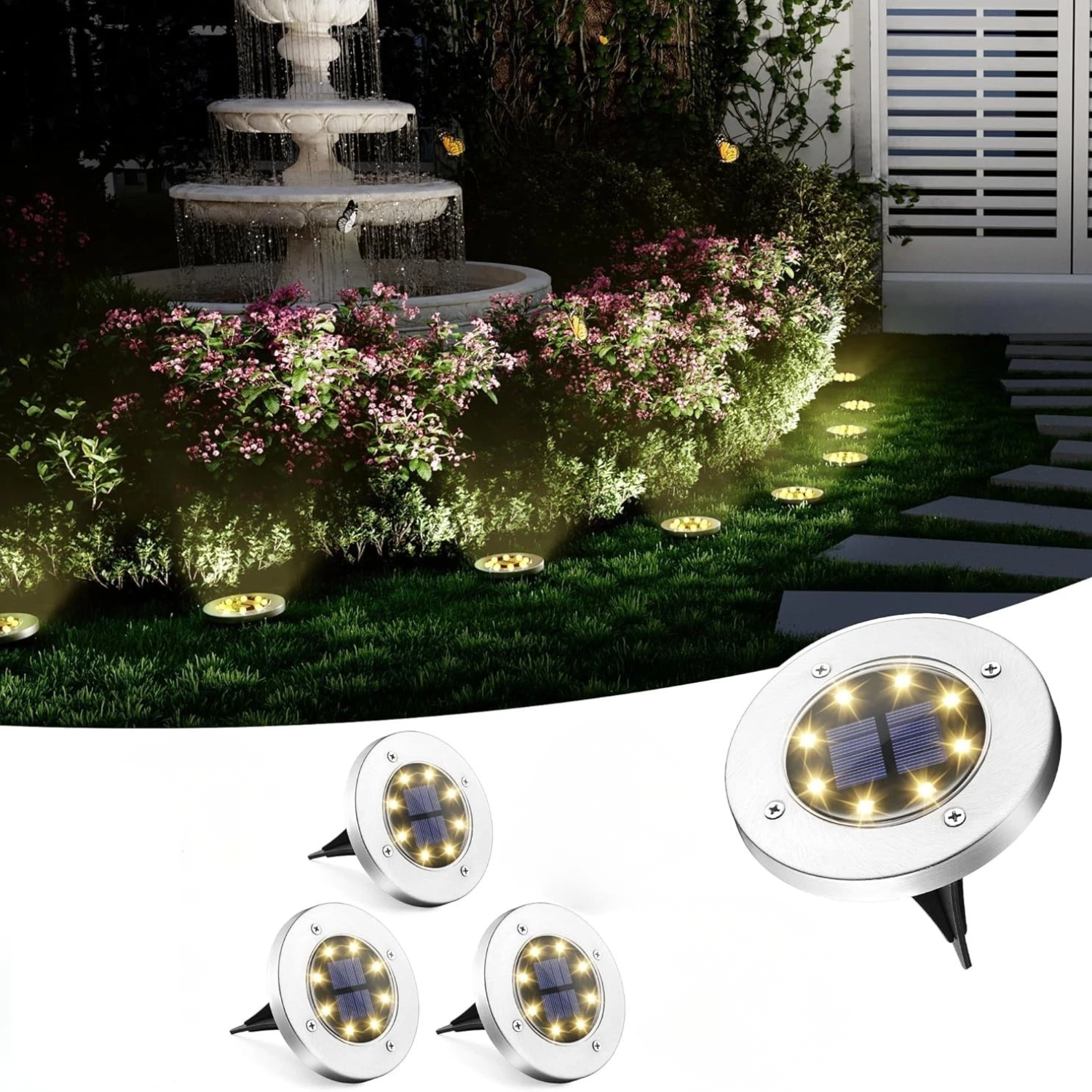 Image of Set of 4 LED Solar Power&hellip;