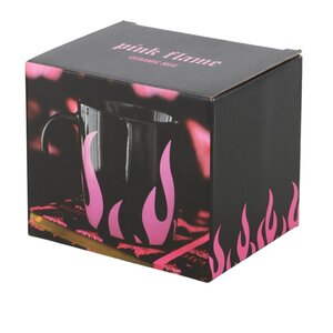 Pink Flame Mug Bold Black Ceramic Coffee Cup Gift