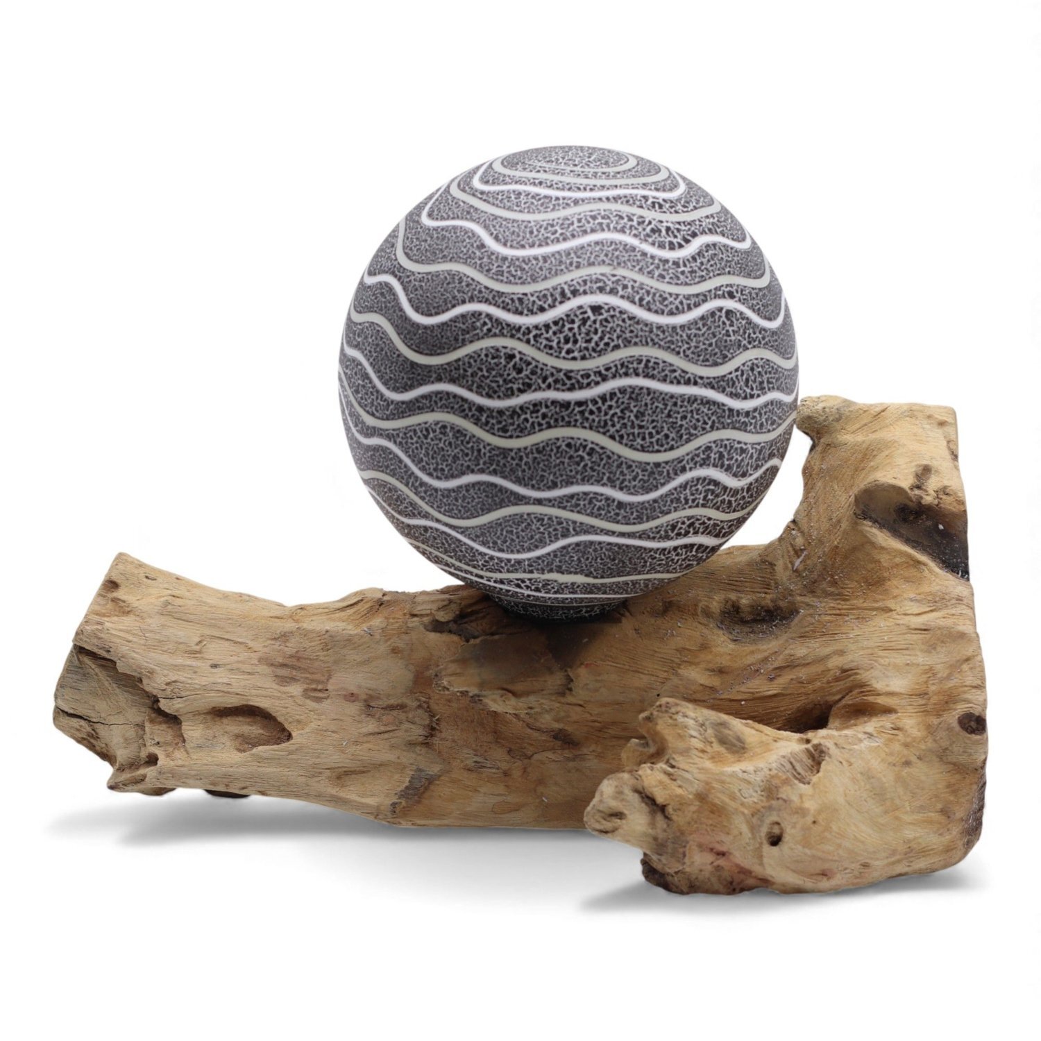 Driftglow Grey Luna Shade Lamp Organic Driftwood Diffused Light - Grey