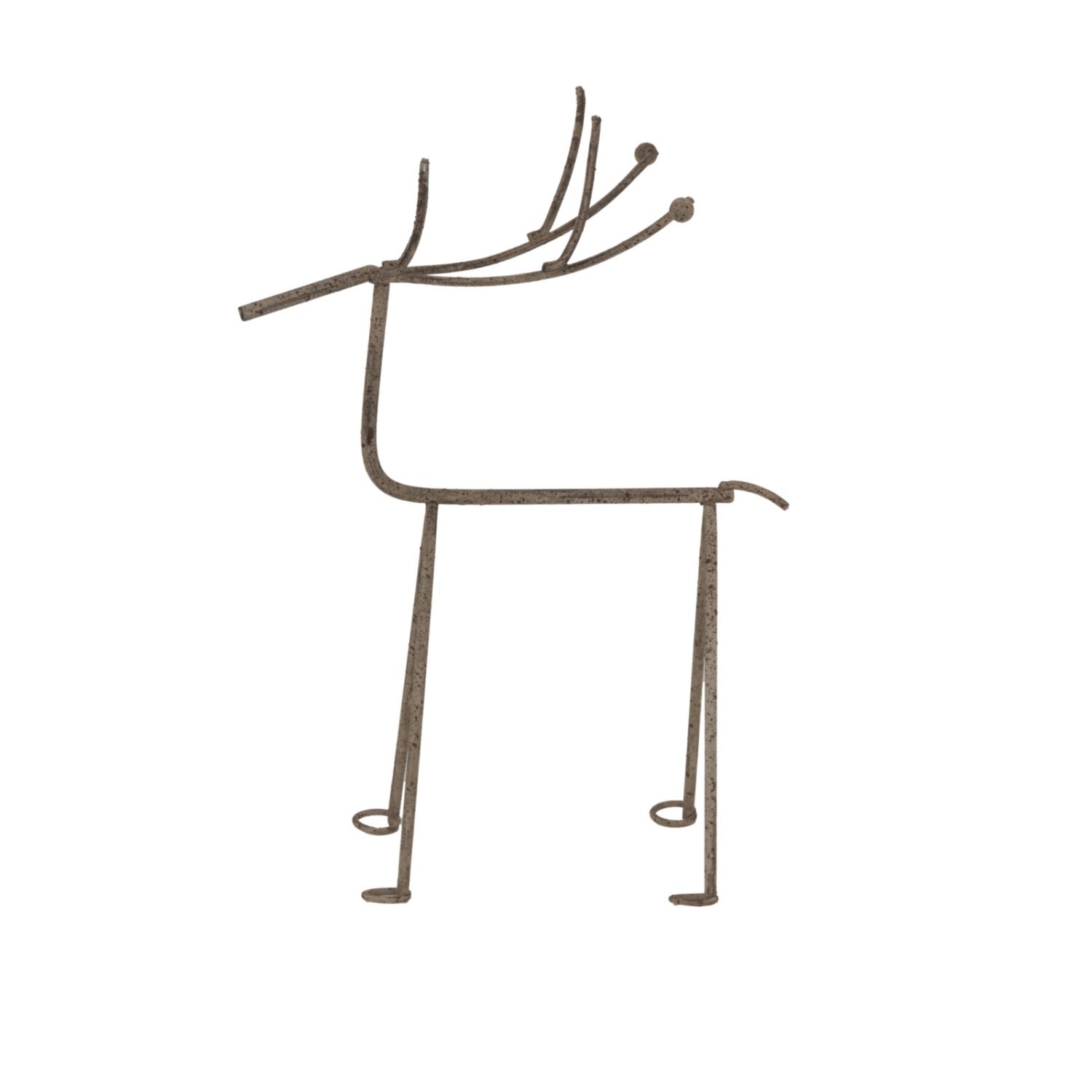 Image of Rustic Metal Reindeer Sculpture on Stand&hellip;