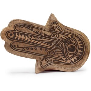 Hamsa Black Engraved Long Tray Elegant Display Piece