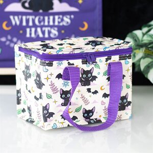 Cute Creepy Cat Print Insulated Lunch Bag Recycled Stylish