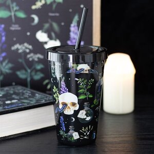 Venom Vines Print Tumbler Reusable Plastic with Straw