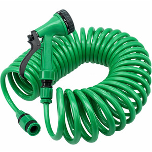 30M 100Ft Retractable Coil Hose Garden Spray Gun 5 Function