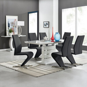 Renato 120cm High Gloss Extending Kitchen Dining Table and 6 Willow Chairs
