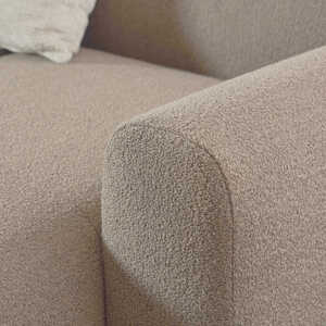 Bilbao 3-Seater Right-Hand Boucle Chaise Longue Sofa Beige