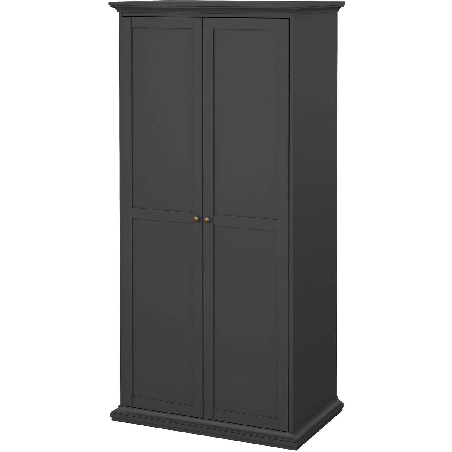 Osaka Farmhouse Dark Grey 2-door Matt Wardrobe - Grey