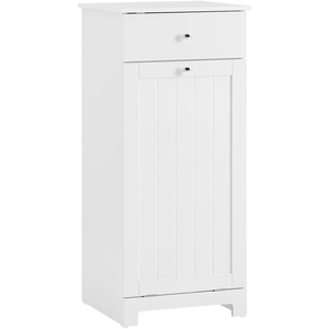 Laundry Cabinet with Drawer and Basket - White