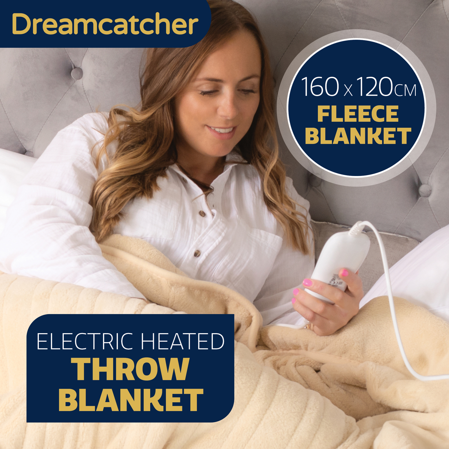 Dreamcatcher Electric Throw Heated - Cream
