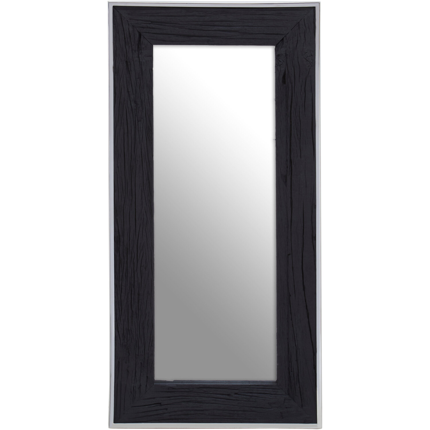 Avento Oval Shelved Black Wall Mirror - Black