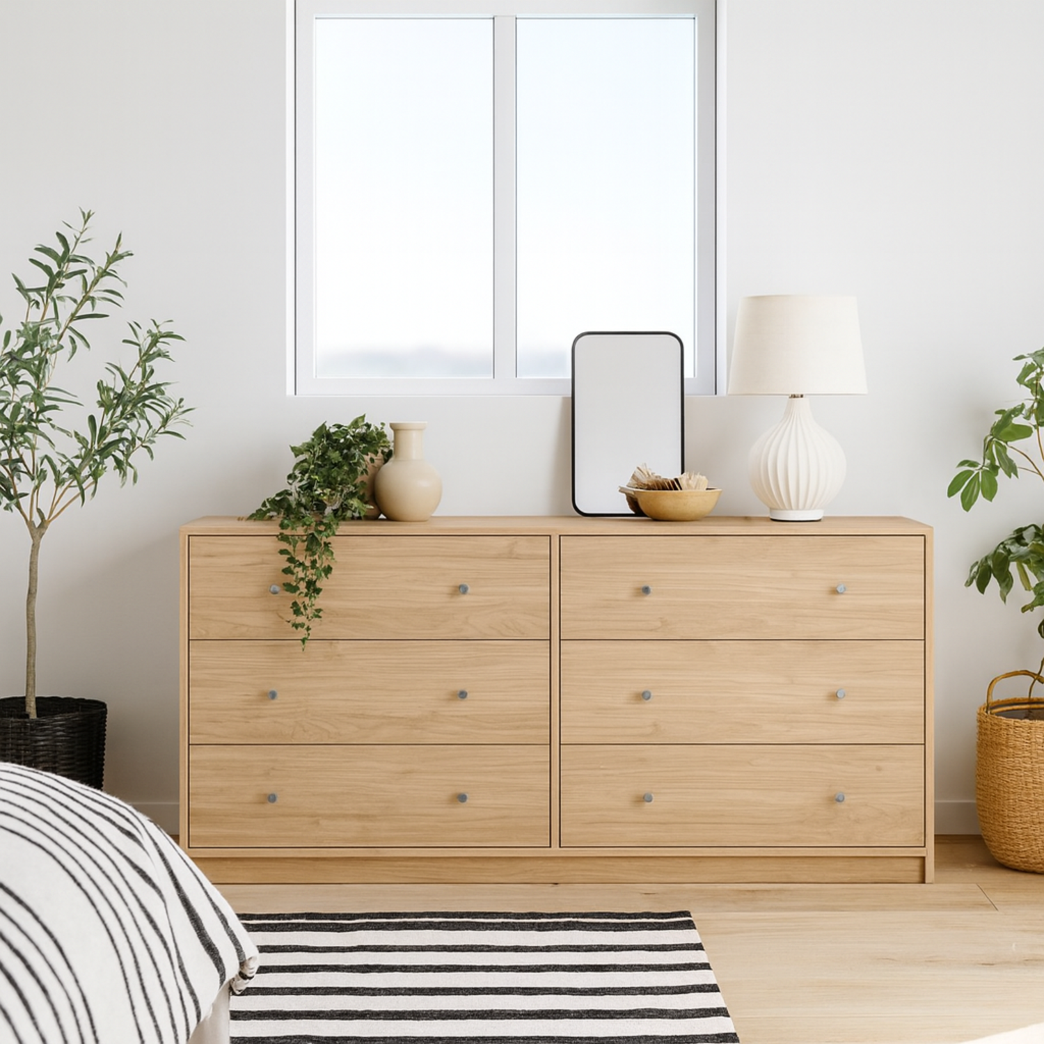 Wyld Haus Kaohsiung 6 Drawer Wide Chest In Hickory Effect - Natural