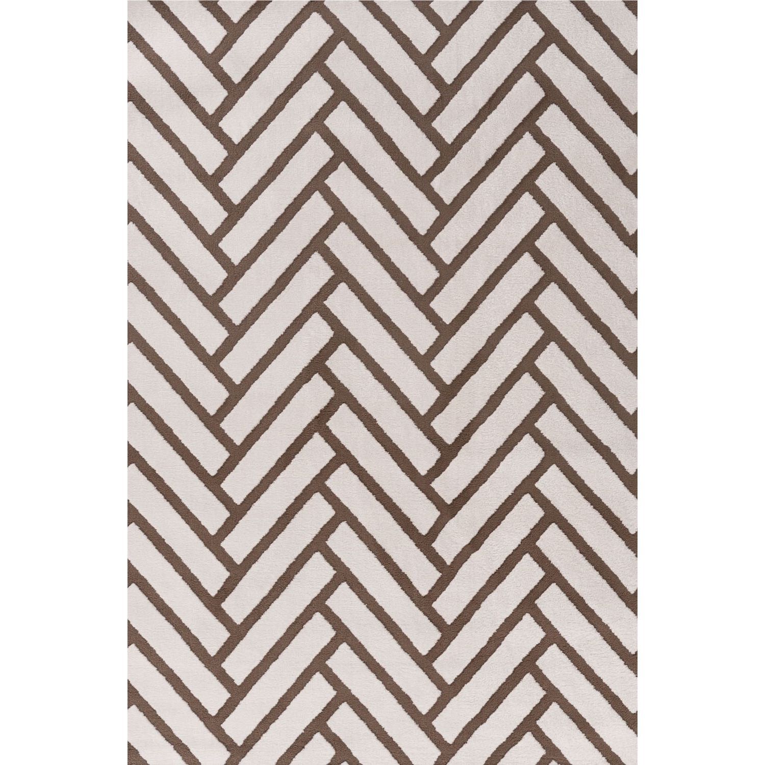 The Rugs Unisex Kids Taupe Loft Herringbone Living Room Area Rug & Runners Soft Pile In | Size: 160Cm X 230Cm - Image 3