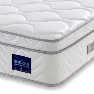 Bedzonline Wavy Knit Euro Top Hybrid Mattress, 7-Zone Pocket Springs