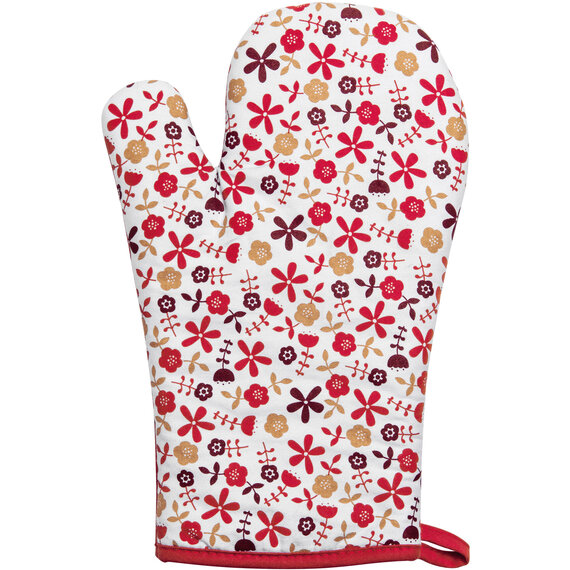 Red Daisy Single Oven Glove