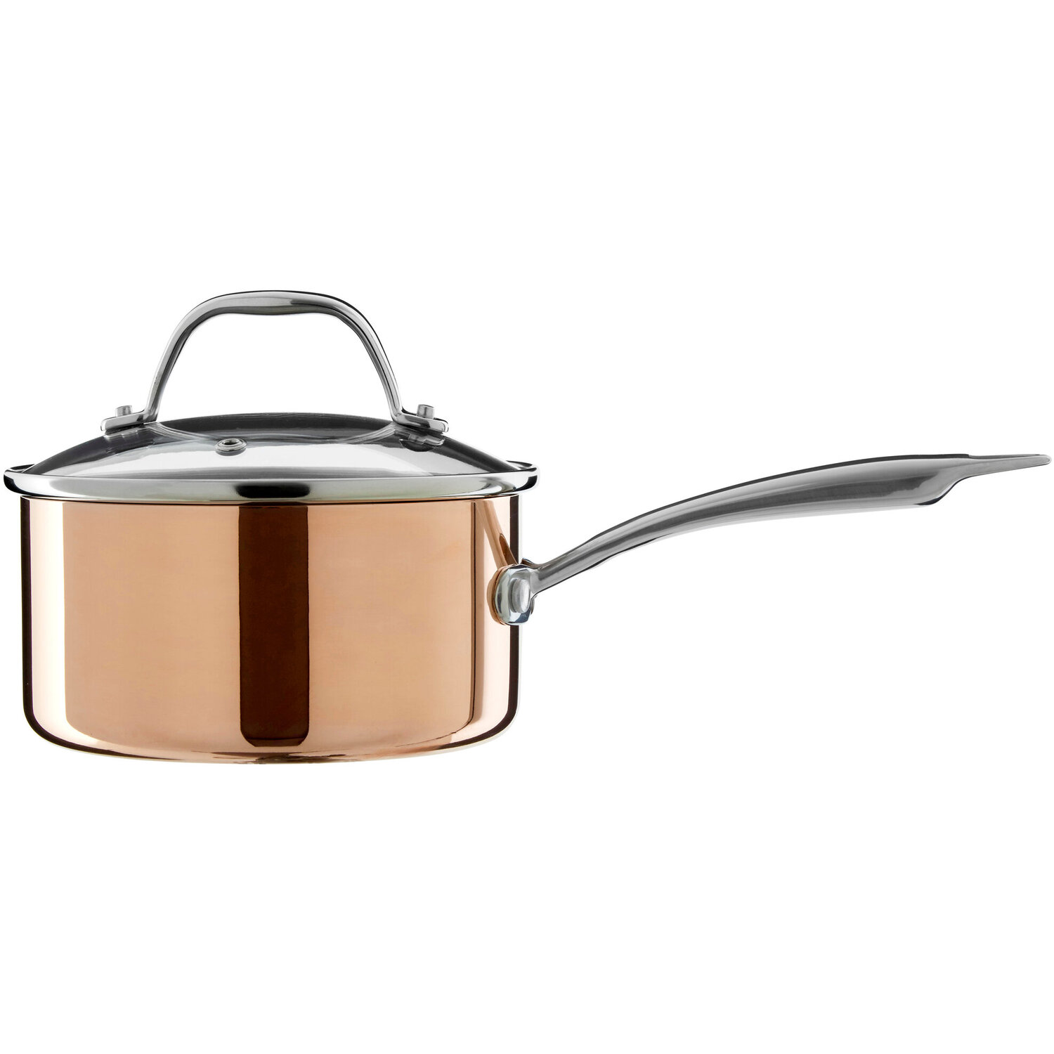 Minerva Copper Finish 16cm Saucepan with Lid - Gold