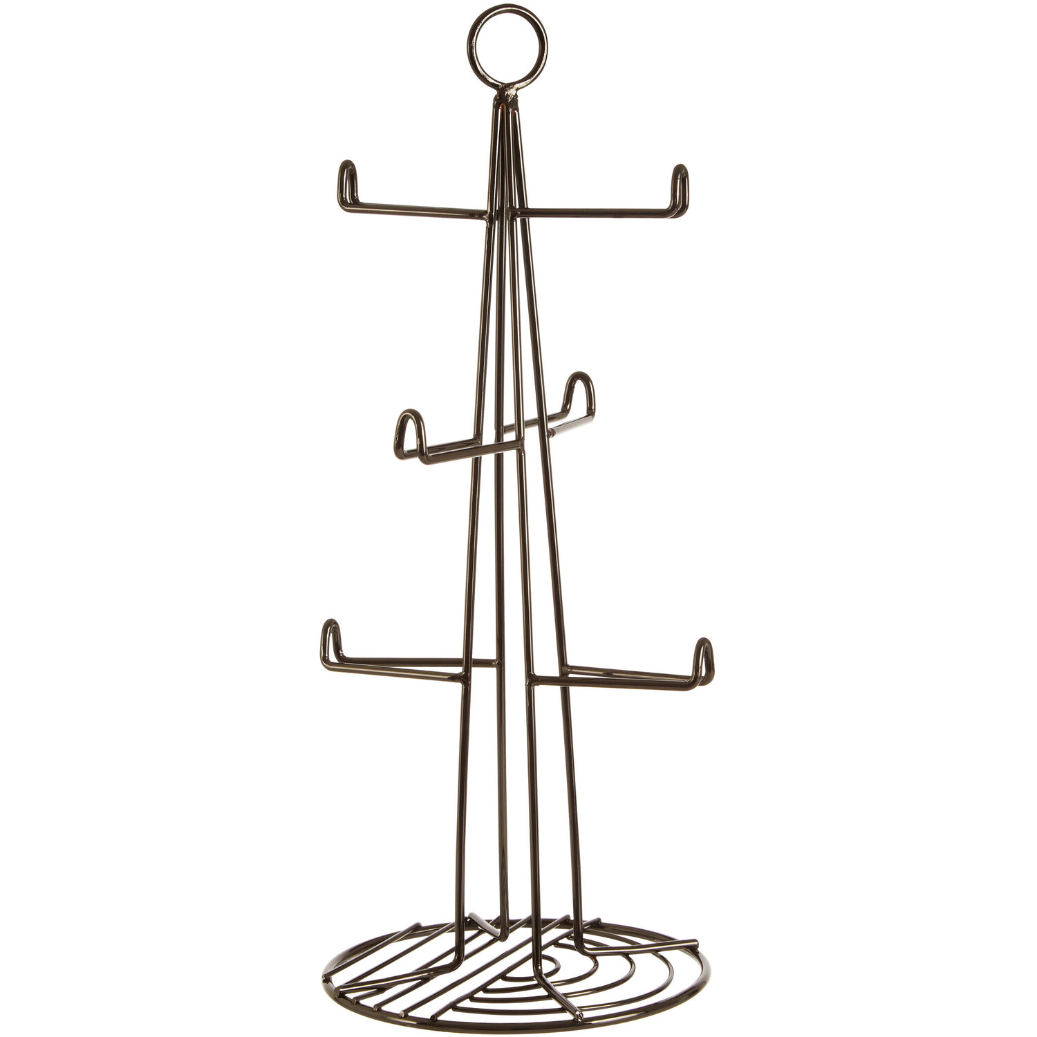 Vertex Black Nickel Finish 6 Cup Mug Tree - Black