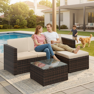 PE Rattan Garden Furniture Set