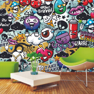 Graffiti Monster Multicolour Wall Mural