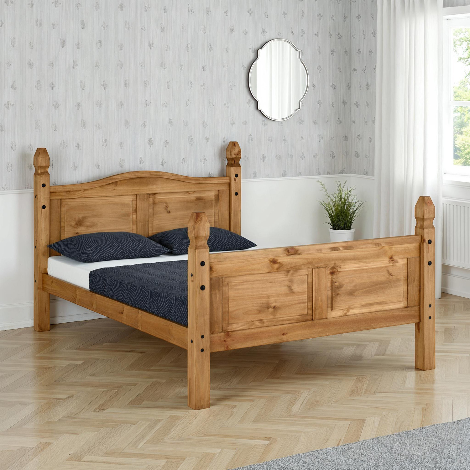 Corona Bed High Foot End - Brown / Double
