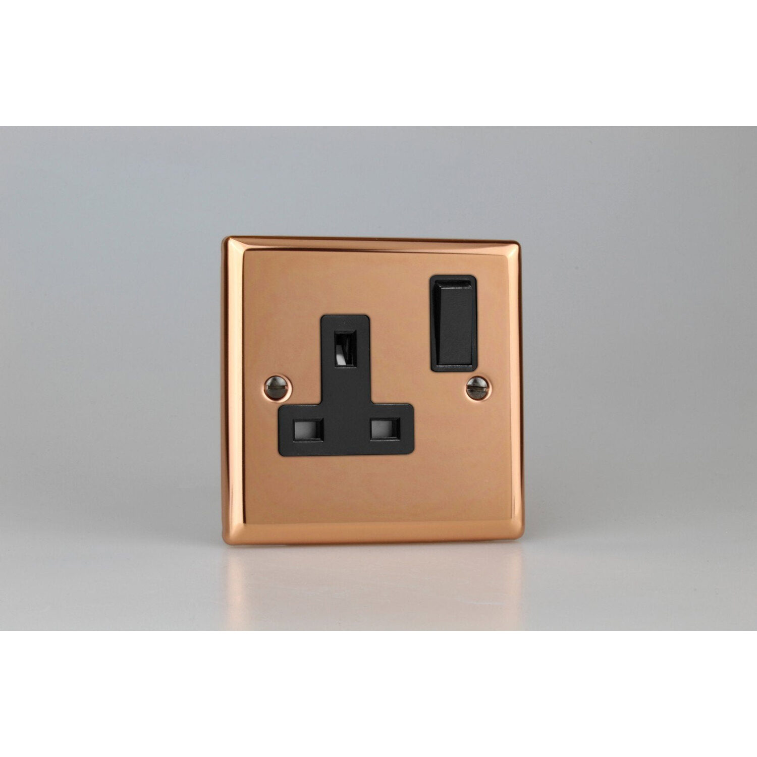 Varilight Xy4b.cu 1 Gang Switched Socket Dp 13 Amp Polished Copper (Black Inserts) - Image 7