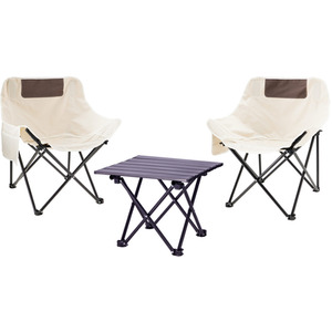 JSH Folding Camping Travel Chairs and Table Set with Carry Bag