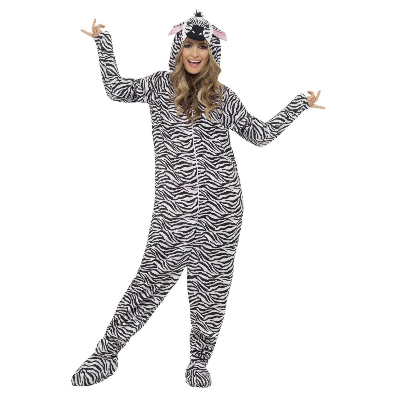 Smiffys Unisex Adult Zebra Costume - White/Black / M