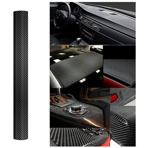3D Carbon Fiber Vinyl Wrap Sheet Car Decal Sticker Black