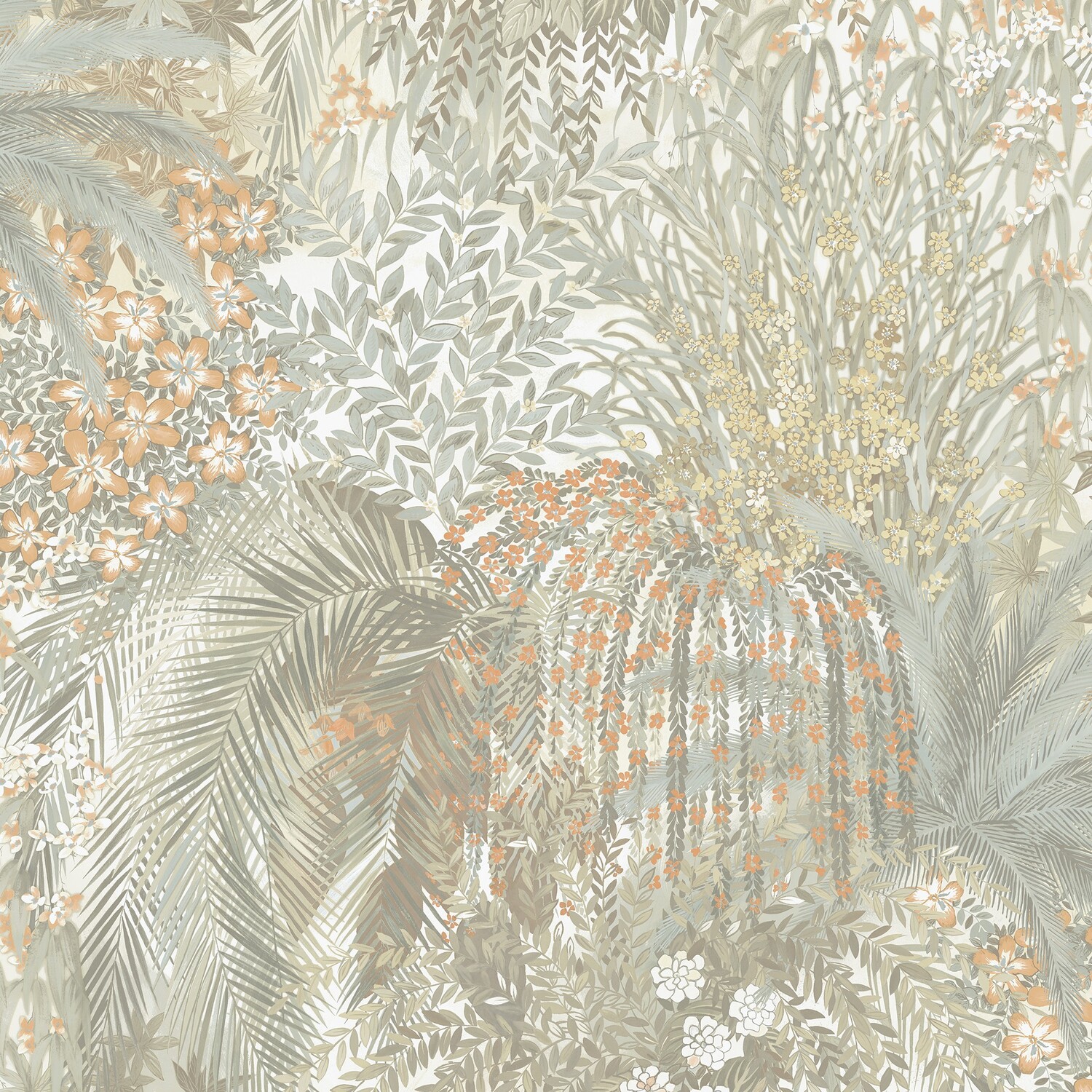 Paradise Teal Orange Botanical Wallpaper Lush Garden Grandeco Paste The Paper - Image 4