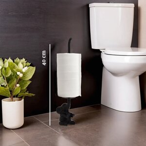 Fauna Black Elephant Toilet Roll Holder