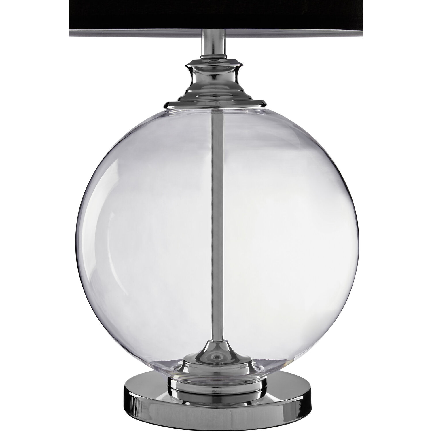Orsina Edna Small Glass Table Lamp With Black Shade Eu Plug - Black