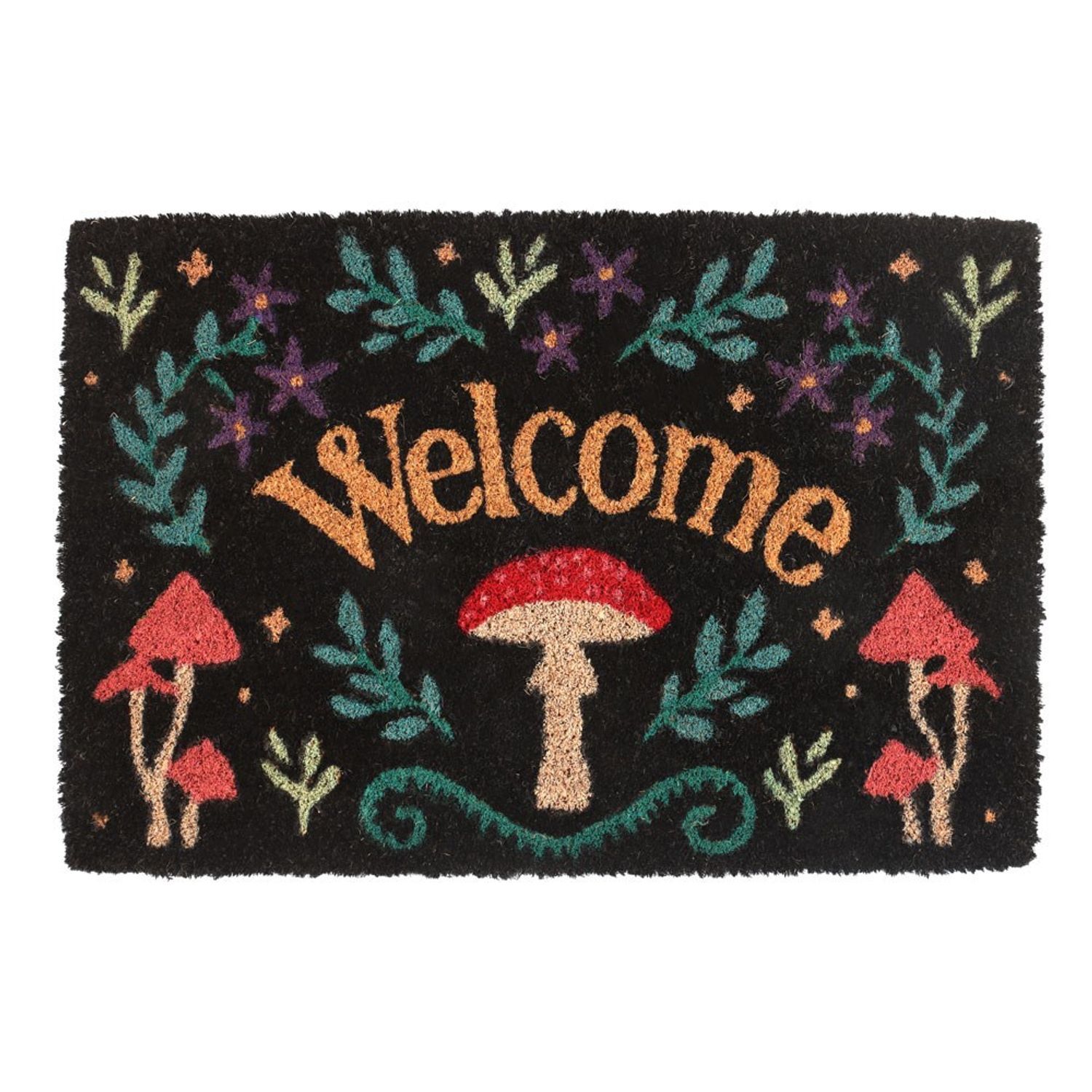  - Something Different Welcome Mushroom Door Mat Black (One Size) - Image 2