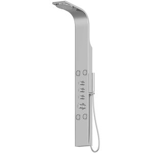 Thermostatic Shower Tower with Handset & 4 Body Jets Grey Glass