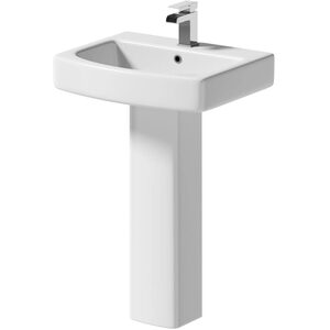 Full Pedestal 560mm 1 Tap Hole Bathroom Basin