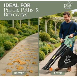 Pelle & Sol 3300W Leaf Blower & Vacuum with 45L Bag and 12m Cable