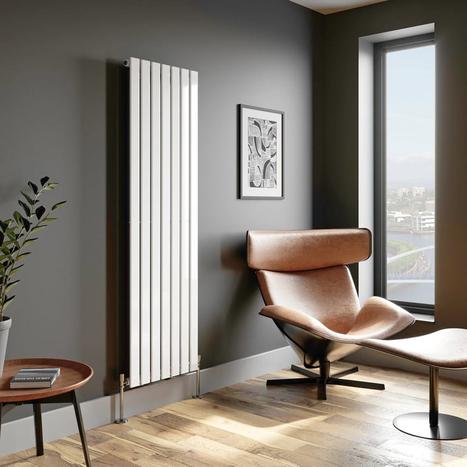 Temprazo Horizontal Single Flat Panel Designer Radiator - 600 X 605Mm White - White / 1800Mm / 530Mm / 52Mm