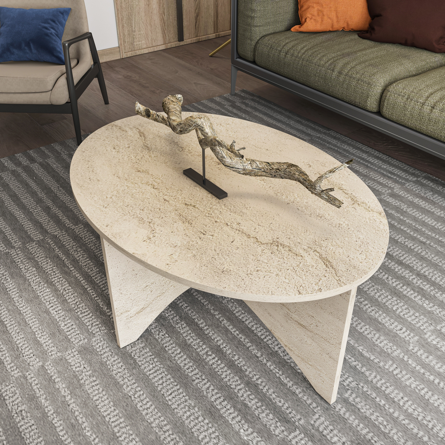 Decorotika Solo Coffee Table - Travertine