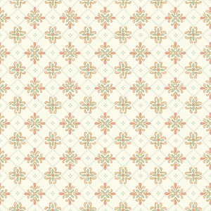 Boho Tile Wallpaper in Peach and Green