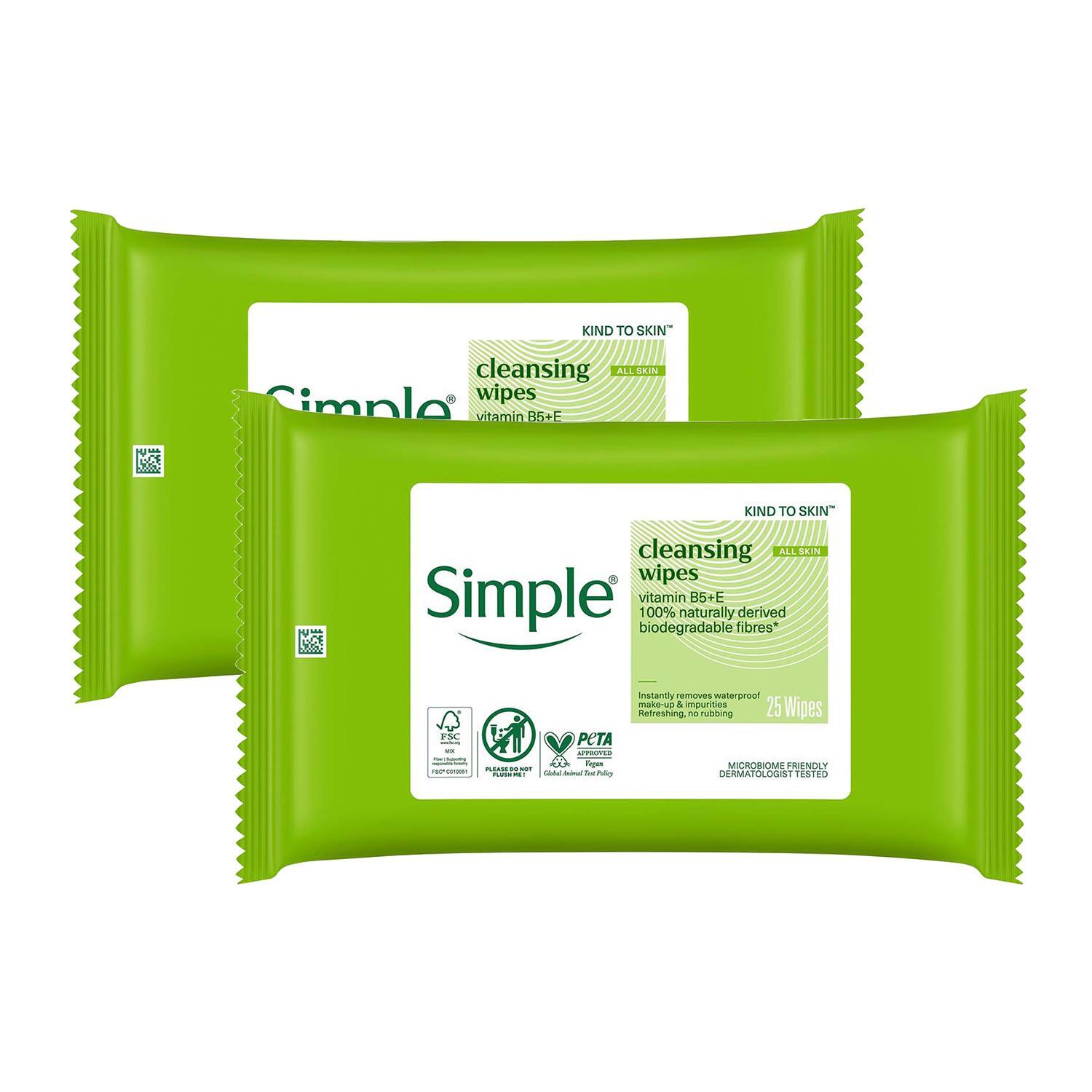 Simple Biodegradable Facial Wipes 25Pcs 2 Pack - Image 4
