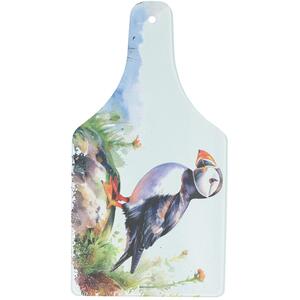 Coastal Puffin Large Bottle Serving Board - Glass Kitchenware Platter