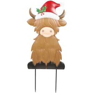 Christmas Highland Cow Stake