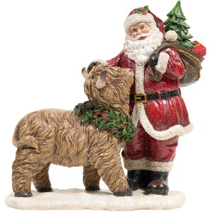 Santa Highland Cow Ornament