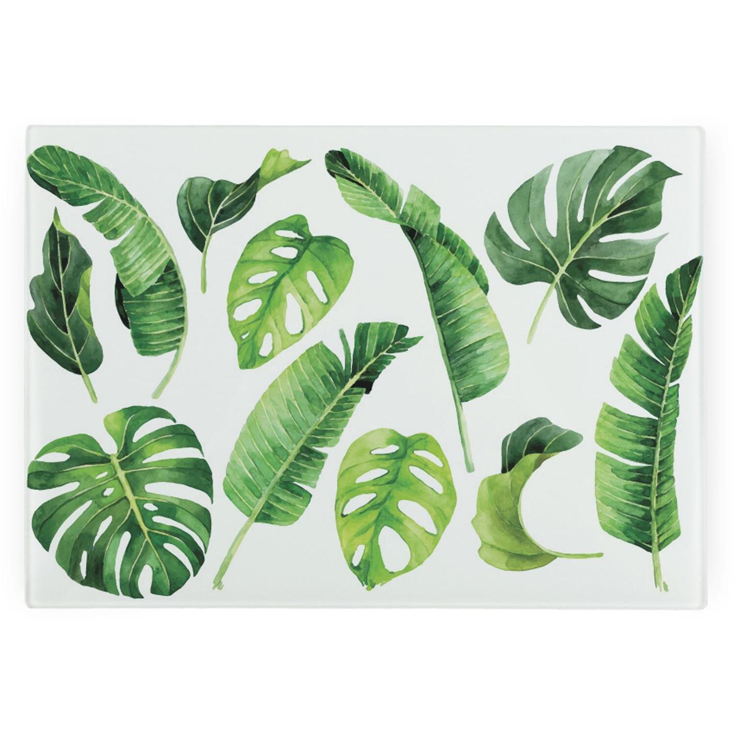 Image of Tropical Leaves Smooth Glass Worktop Saver&hellip;