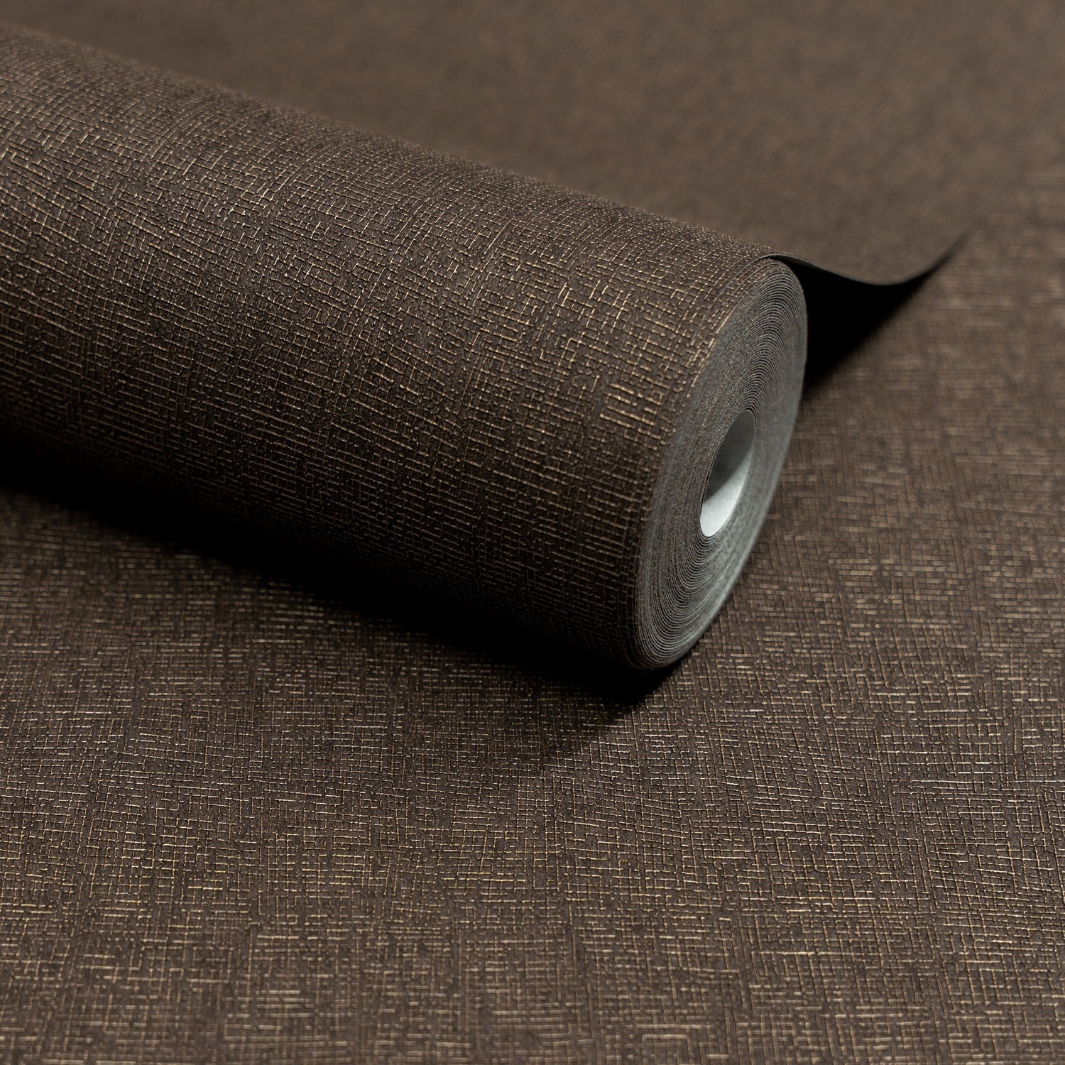 Grandeco Boutique Atogo Woven Effect Embossed Wallpaper - Chocolate Brown