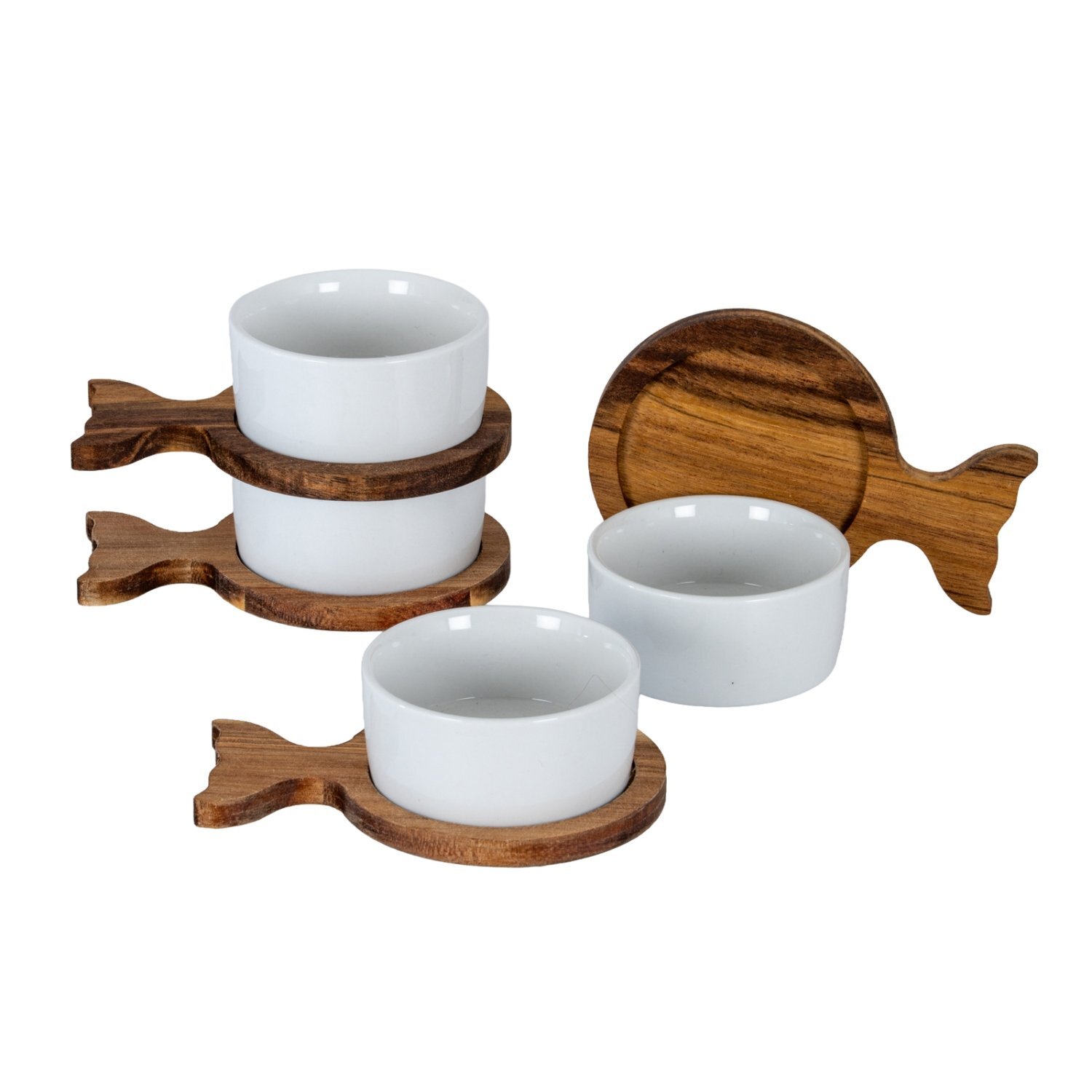 Image of Set of 4 Acacia Fishtail Serving&hellip;