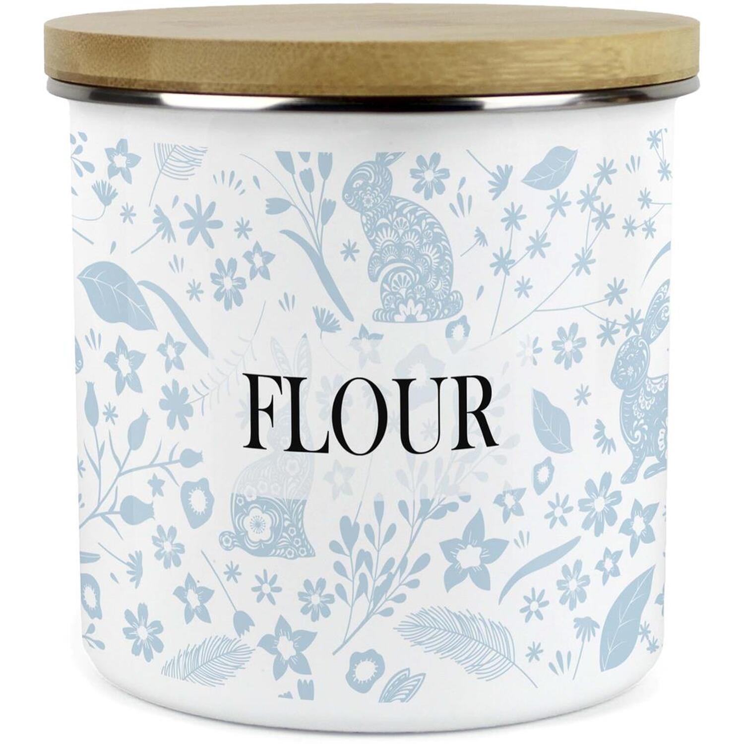 Purely Home Blue Wild Rabbits Large Kitchen Storage Canister - Blue / No
