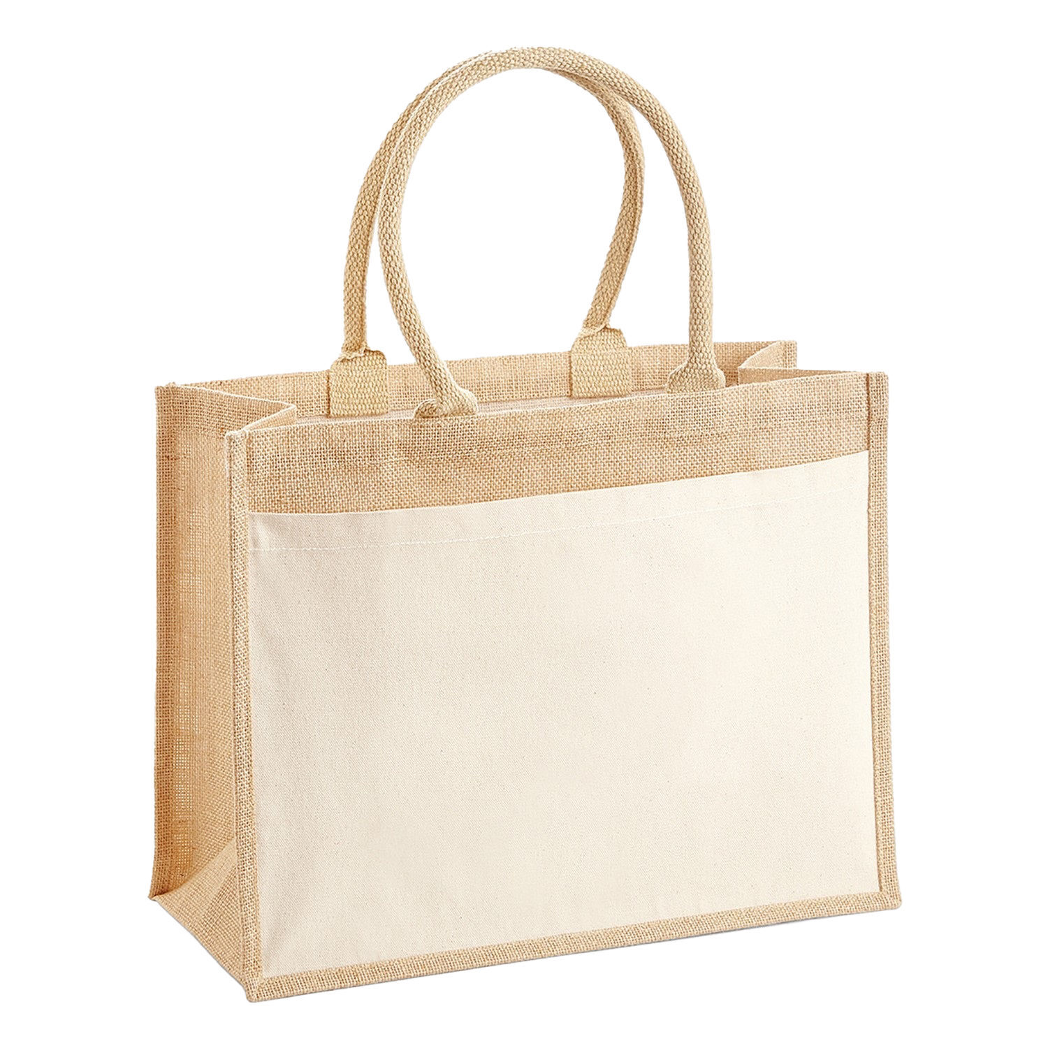 Westford Mill Jute Pocket Shopper Bag - Natural